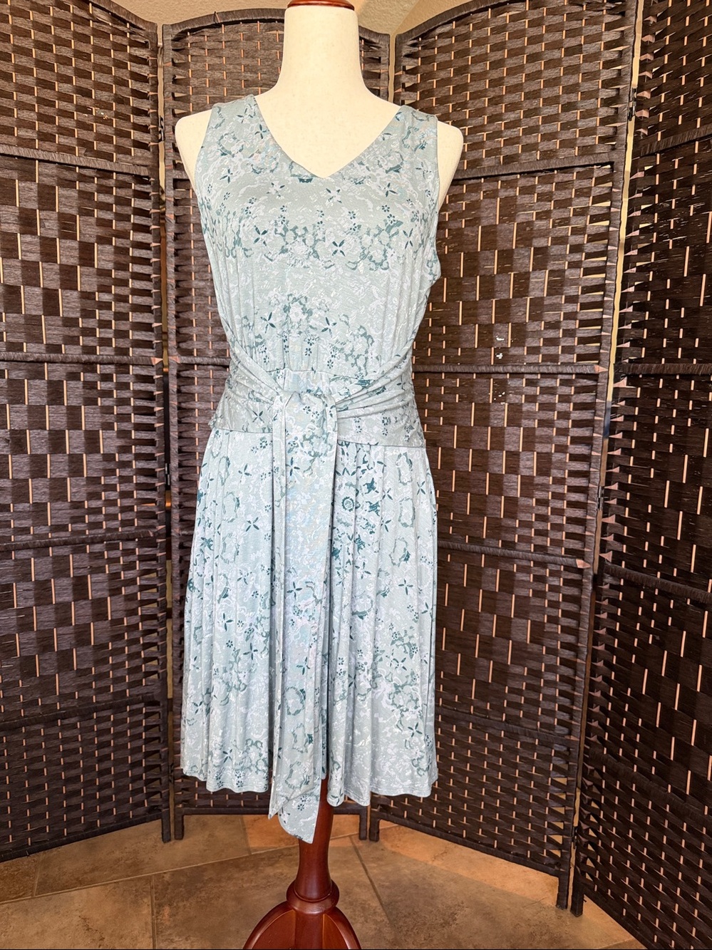 Soma Blue V-Neck Sleeveless Dress with Pockets